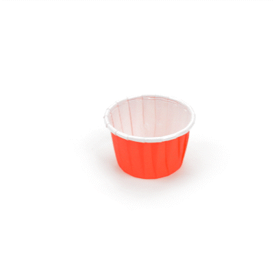 Panificio 1 oz Round Red Paper Small Baking Cup - Pleated - 2" x 2" x 1 1/4" - 200 count box