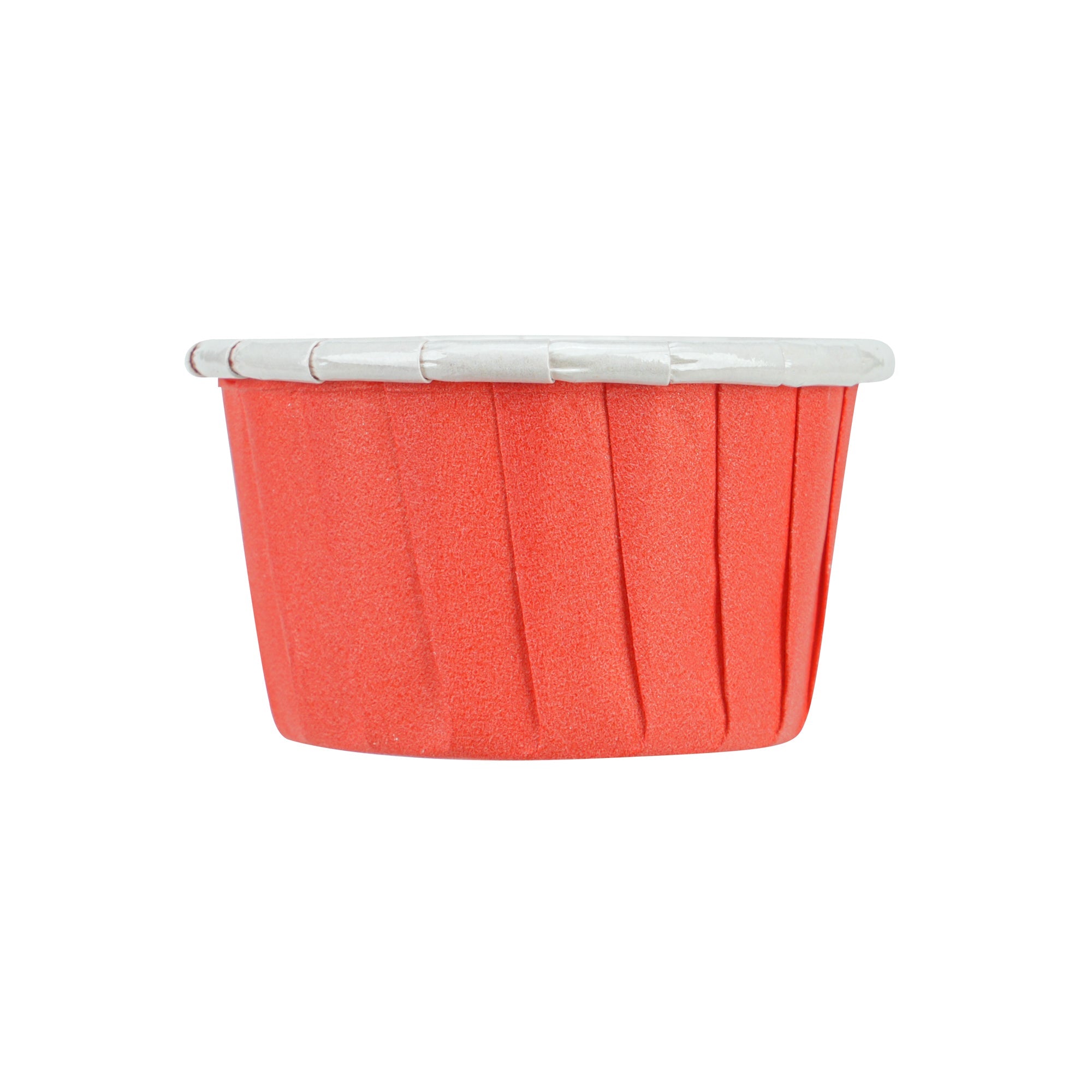 Panificio 1 oz Round Red Paper Small Baking Cup - Pleated - 2" x 2" x 1 1/4" - 200 count box