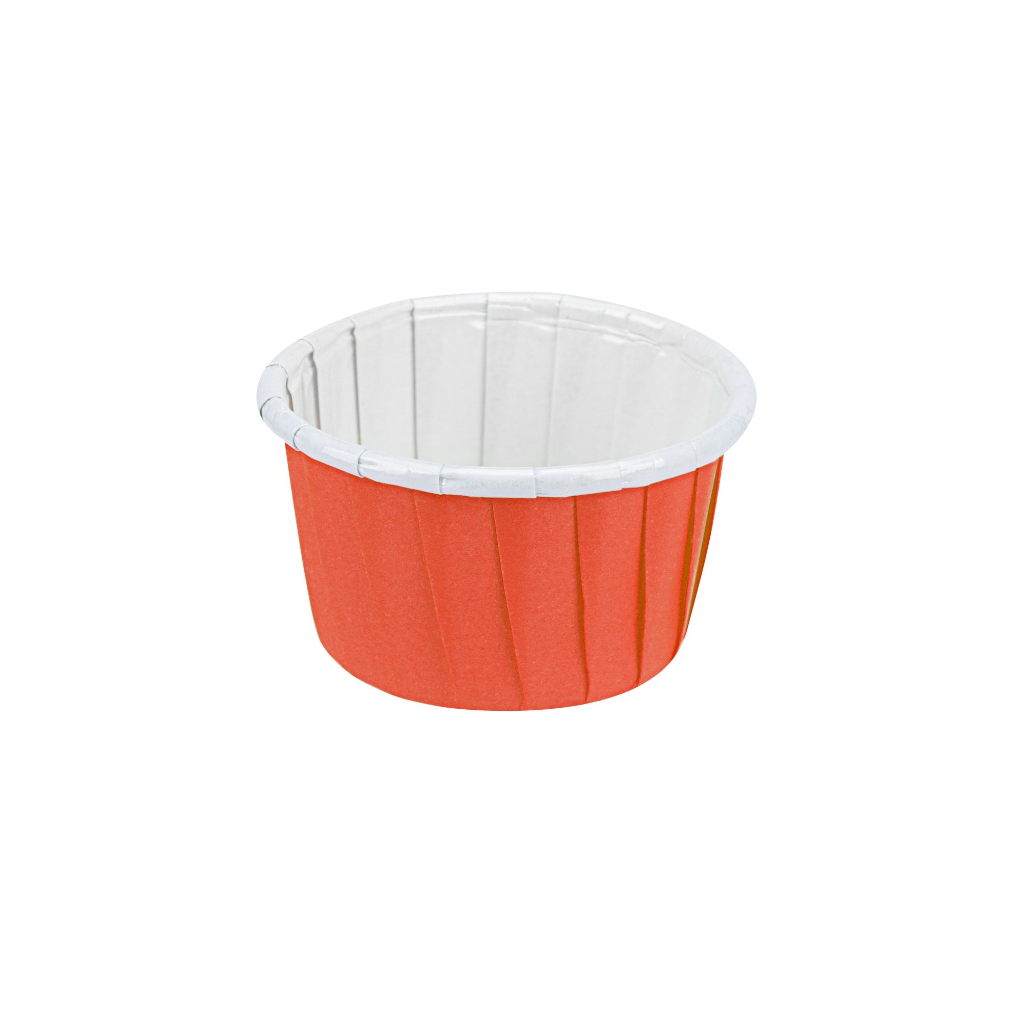 Panificio 1 oz Round Red Paper Small Baking Cup - Pleated - 2" x 2" x 1 1/4" - 200 count box