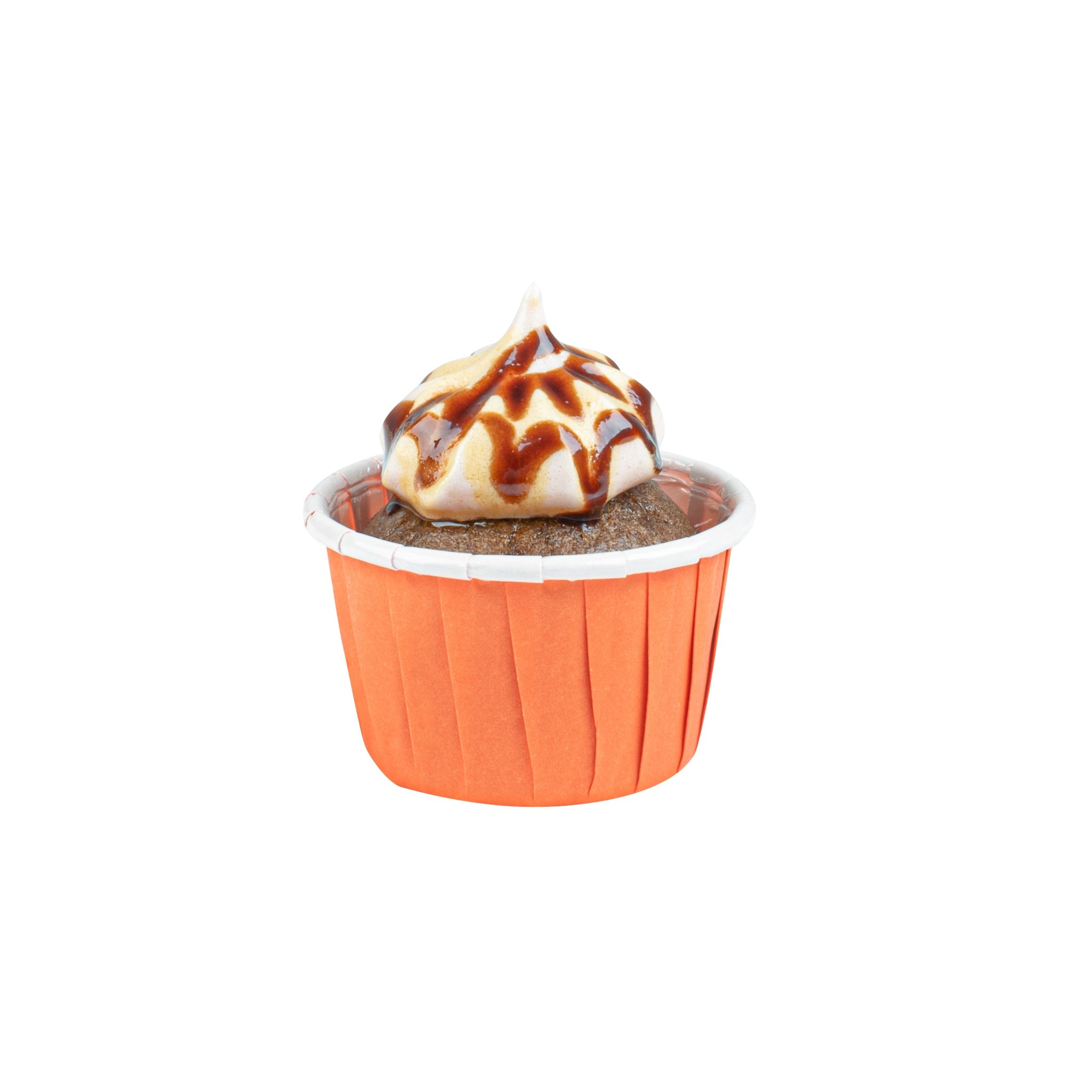 Panificio 1 oz Round Tangerine Orange Paper Small Baking Cup - Pleated - 2" x 2" x 1 1/4" - 200 count box