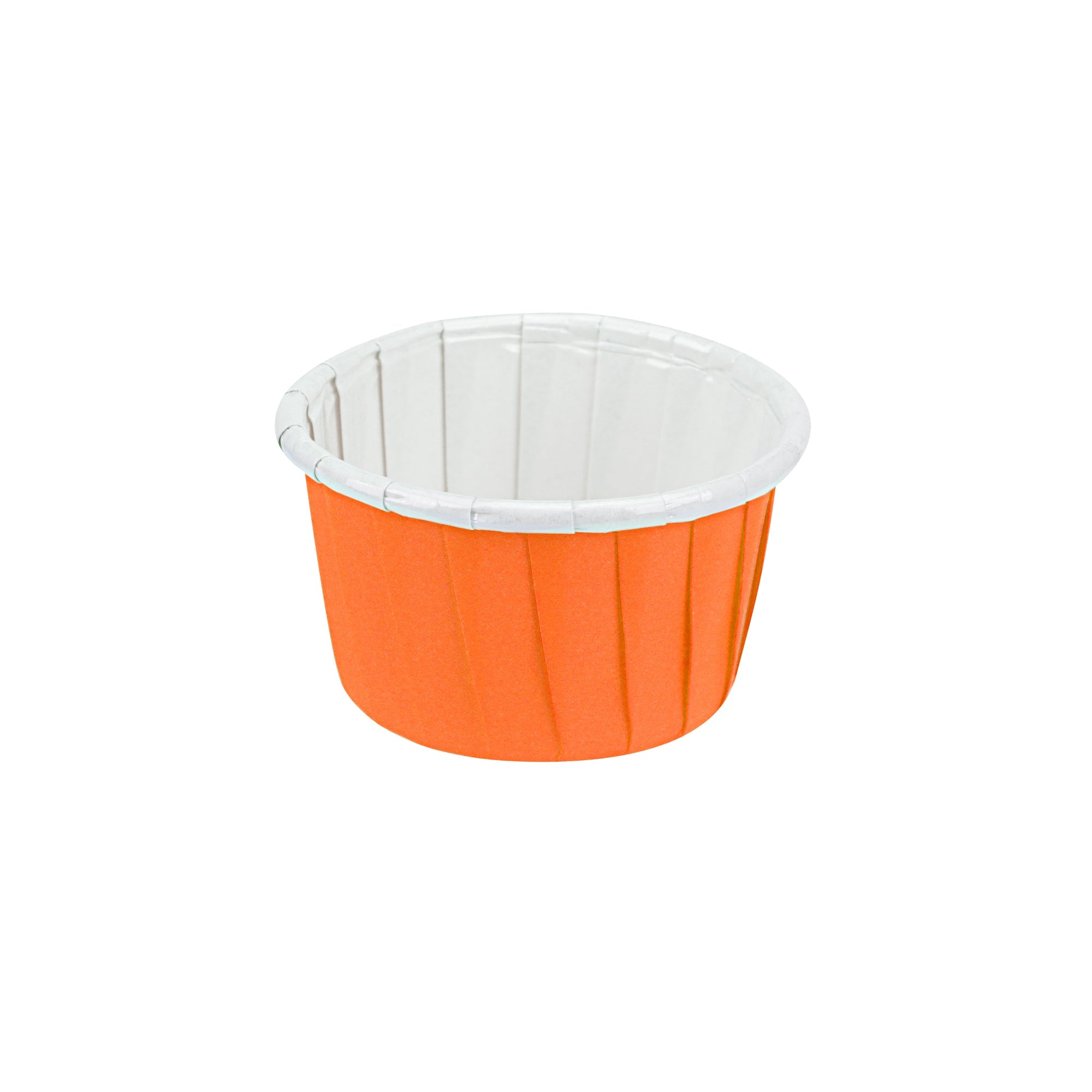 Panificio 1 oz Round Tangerine Orange Paper Small Baking Cup - Pleated - 2" x 2" x 1 1/4" - 200 count box