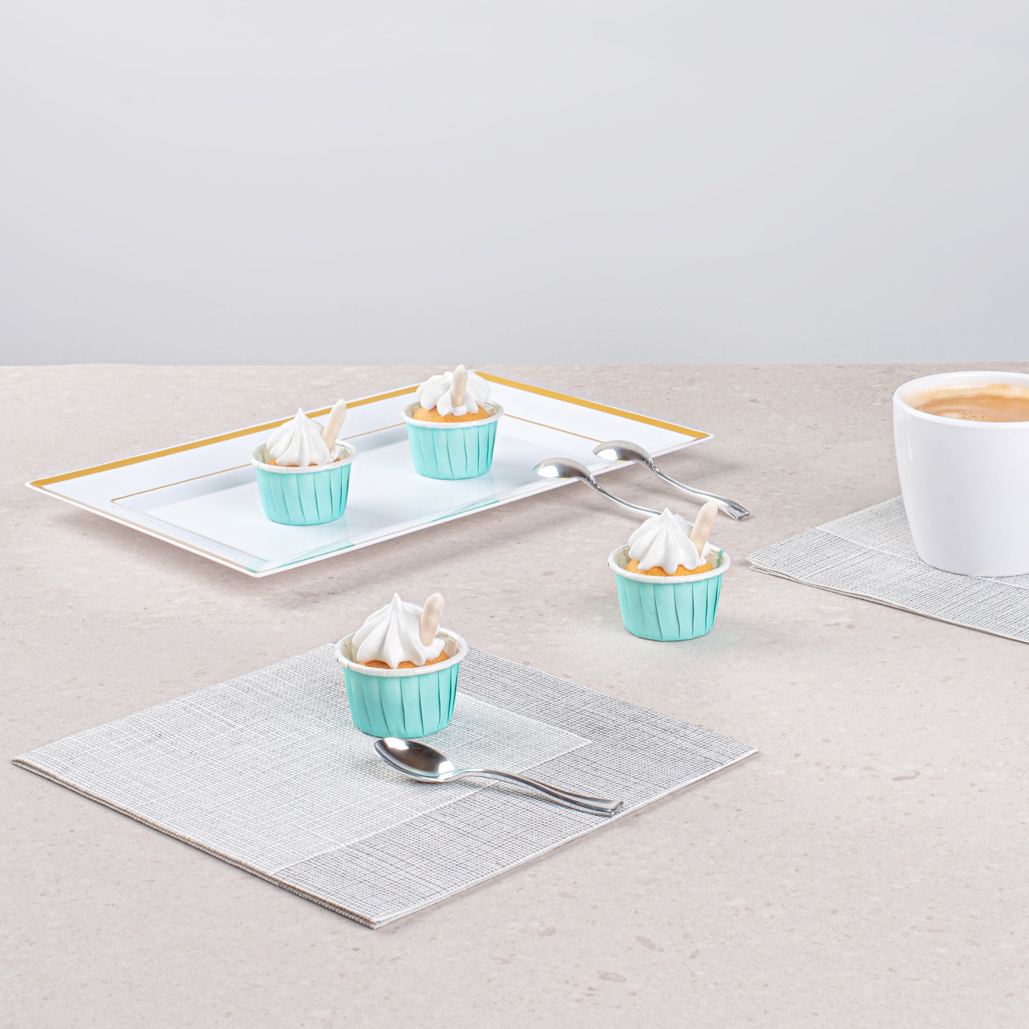 Panificio 1 oz Round Turquoise Paper Small Baking Cup - Pleated - 2" x 2" x 1 1/4" - 200 count box