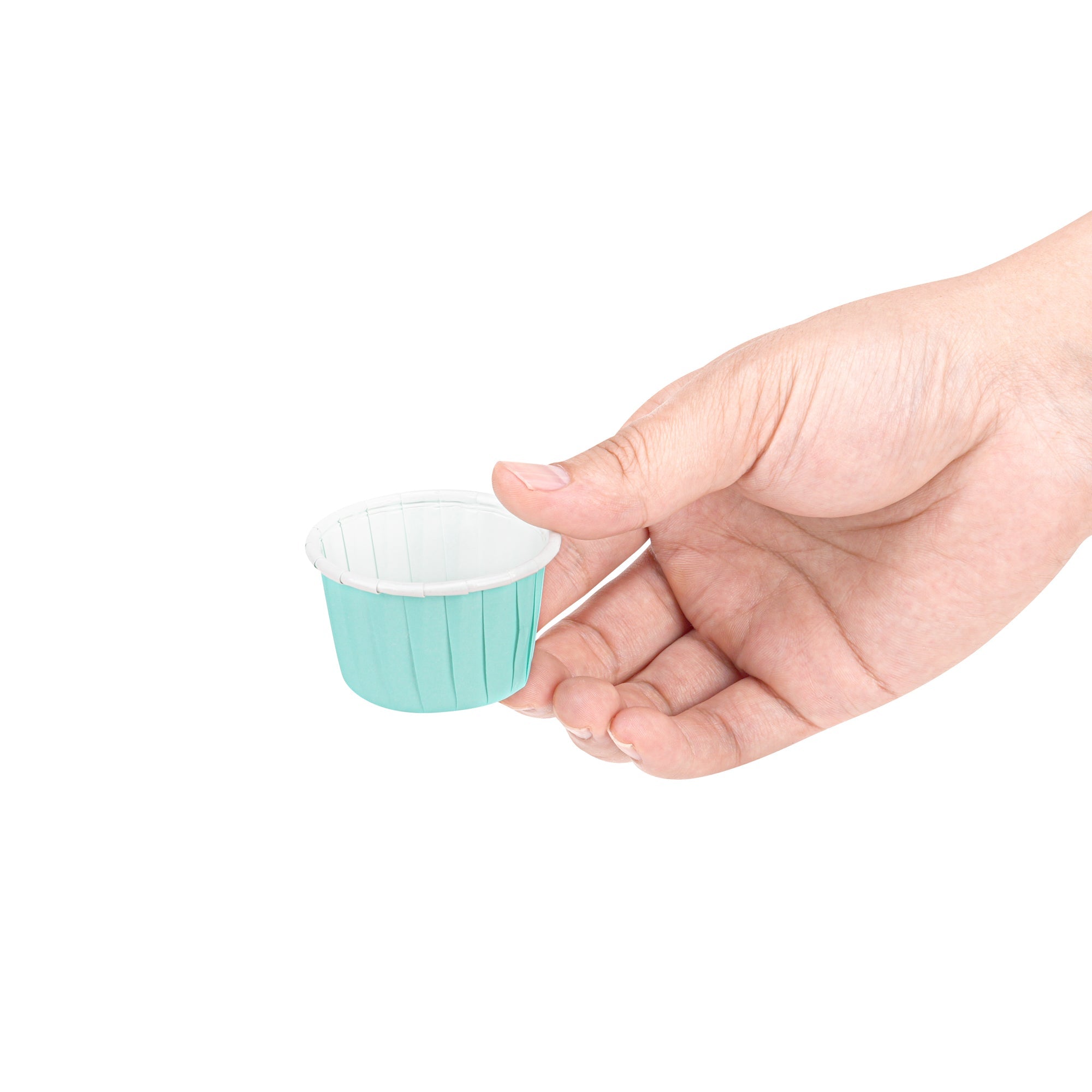 Panificio 1 oz Round Turquoise Paper Small Baking Cup - Pleated - 2" x 2" x 1 1/4" - 200 count box