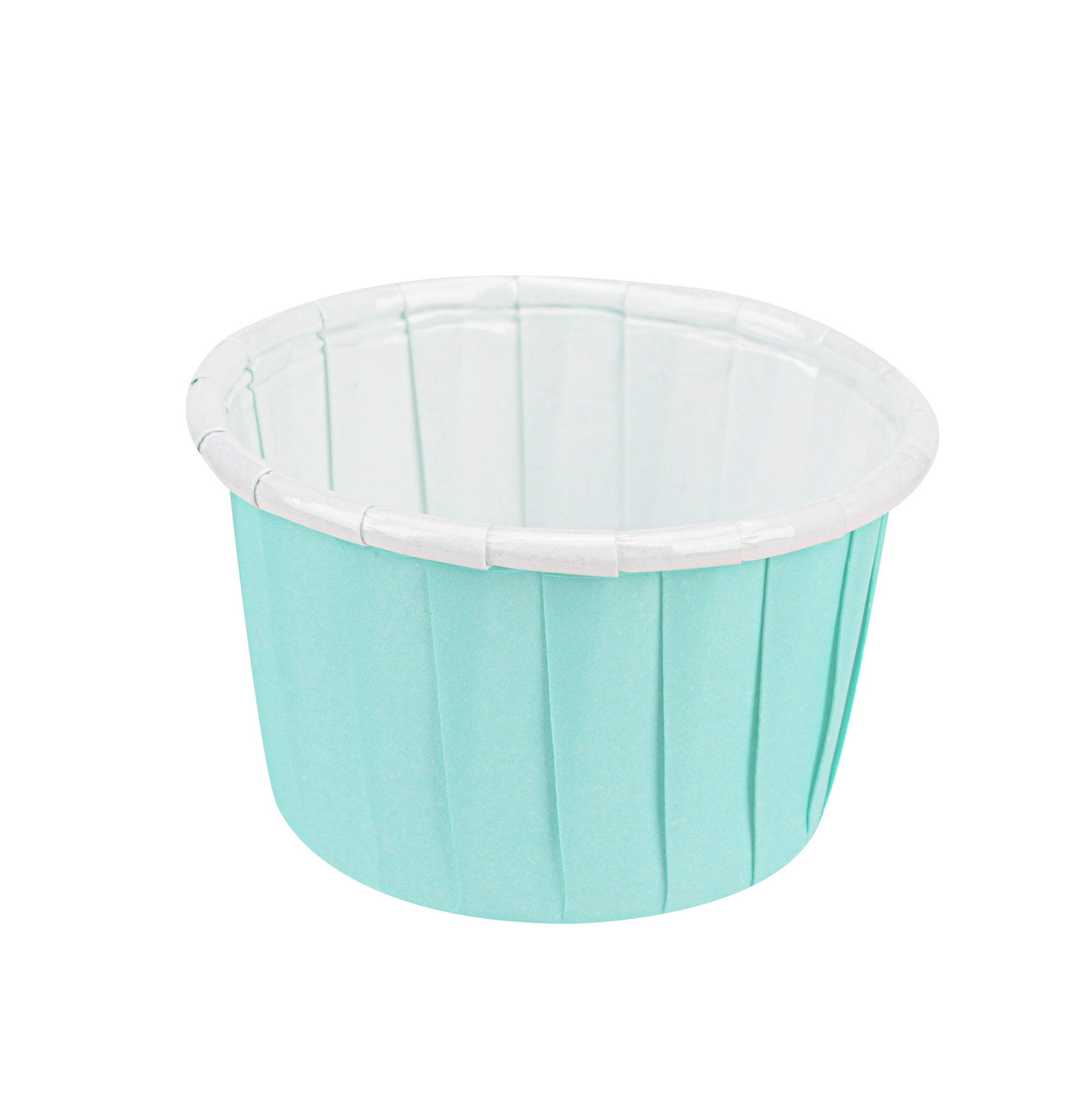 Panificio 1 oz Round Turquoise Paper Small Baking Cup - Pleated - 2" x 2" x 1 1/4" - 200 count box