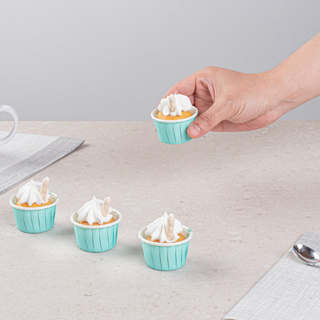Panificio 1 oz Round Turquoise Paper Small Baking Cup - Pleated - 2" x 2" x 1 1/4" - 200 count box