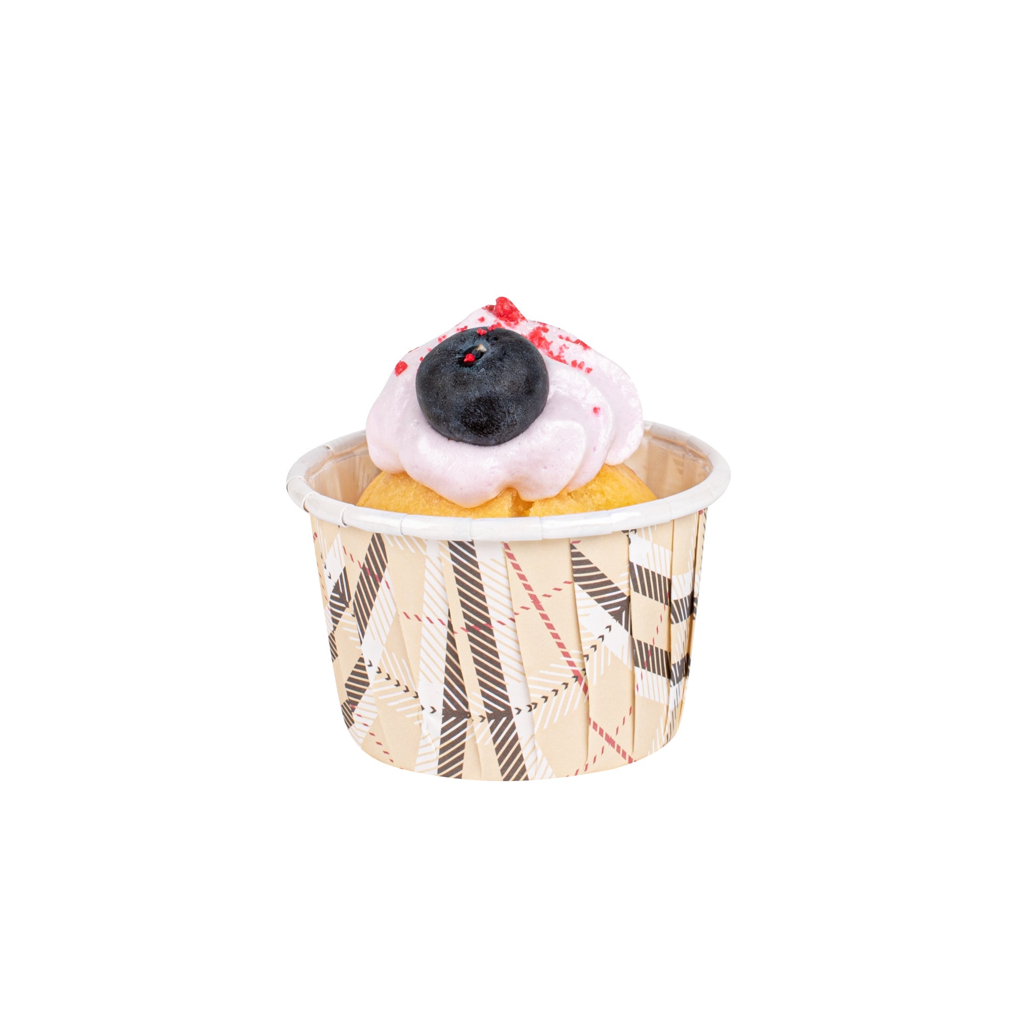 Panificio 2 oz Round Plaid Paper Medium Baking Cup - Pleated - 2 1/4" x 2 1/4" x 1 1/2" - 200 count box