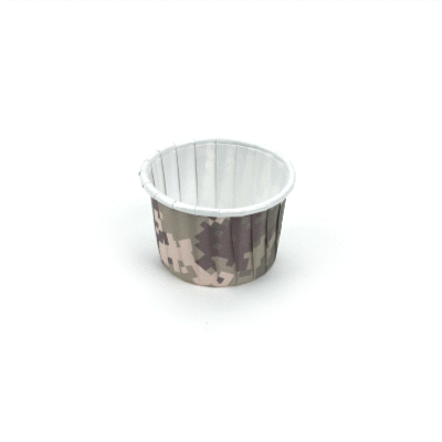 Panificio 2 oz Round Camouflage Paper Medium Baking Cup - Pleated - 2 1/4" x 2 1/4" x 1 1/2" - 200 count box