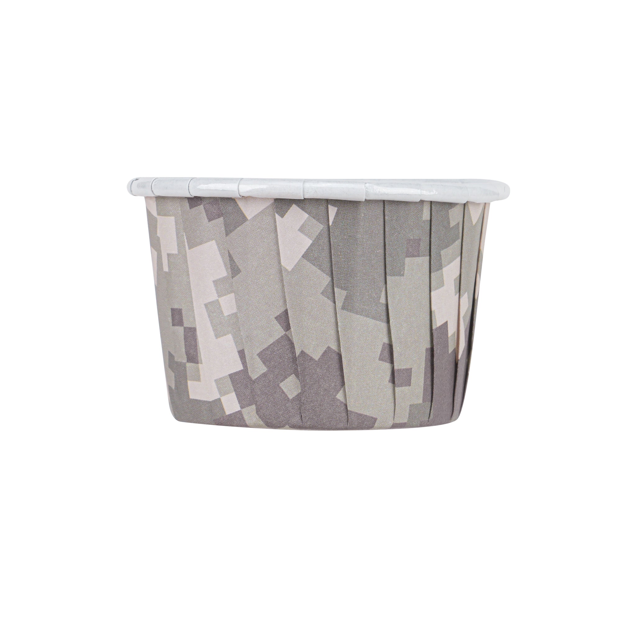 Panificio 2 oz Round Camouflage Paper Medium Baking Cup - Pleated - 2 1/4" x 2 1/4" x 1 1/2" - 200 count box