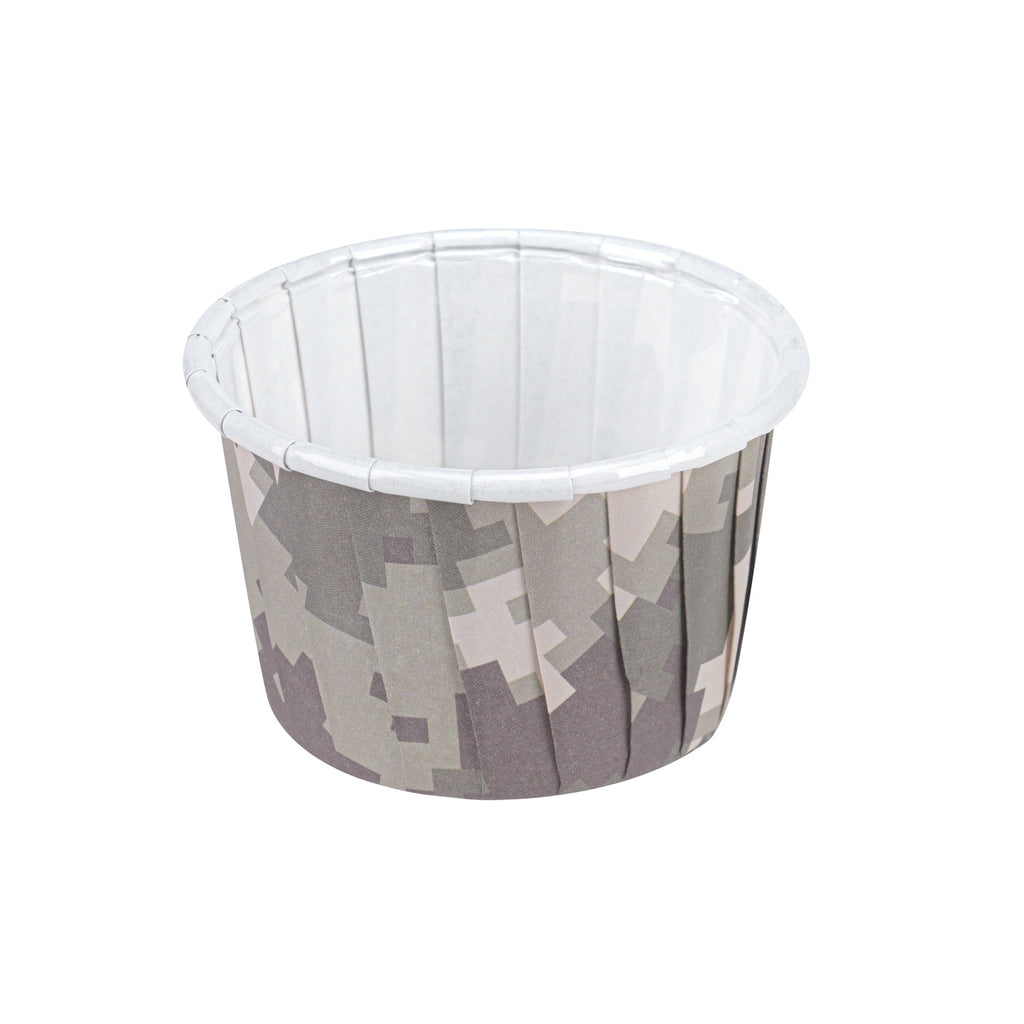 Panificio 2 oz Round Camouflage Paper Medium Baking Cup - Pleated - 2 1/4" x 2 1/4" x 1 1/2" - 200 count box