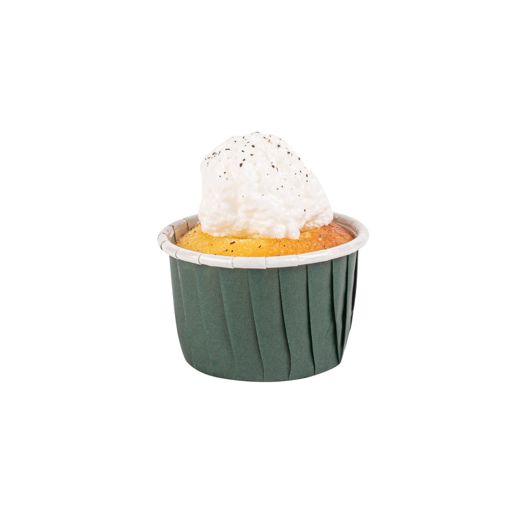Panificio 2 oz Round Forest Green Paper Medium Baking Cup - Pleated - 2 1/4" x 2 1/4" x 1 1/2" - 200 count box