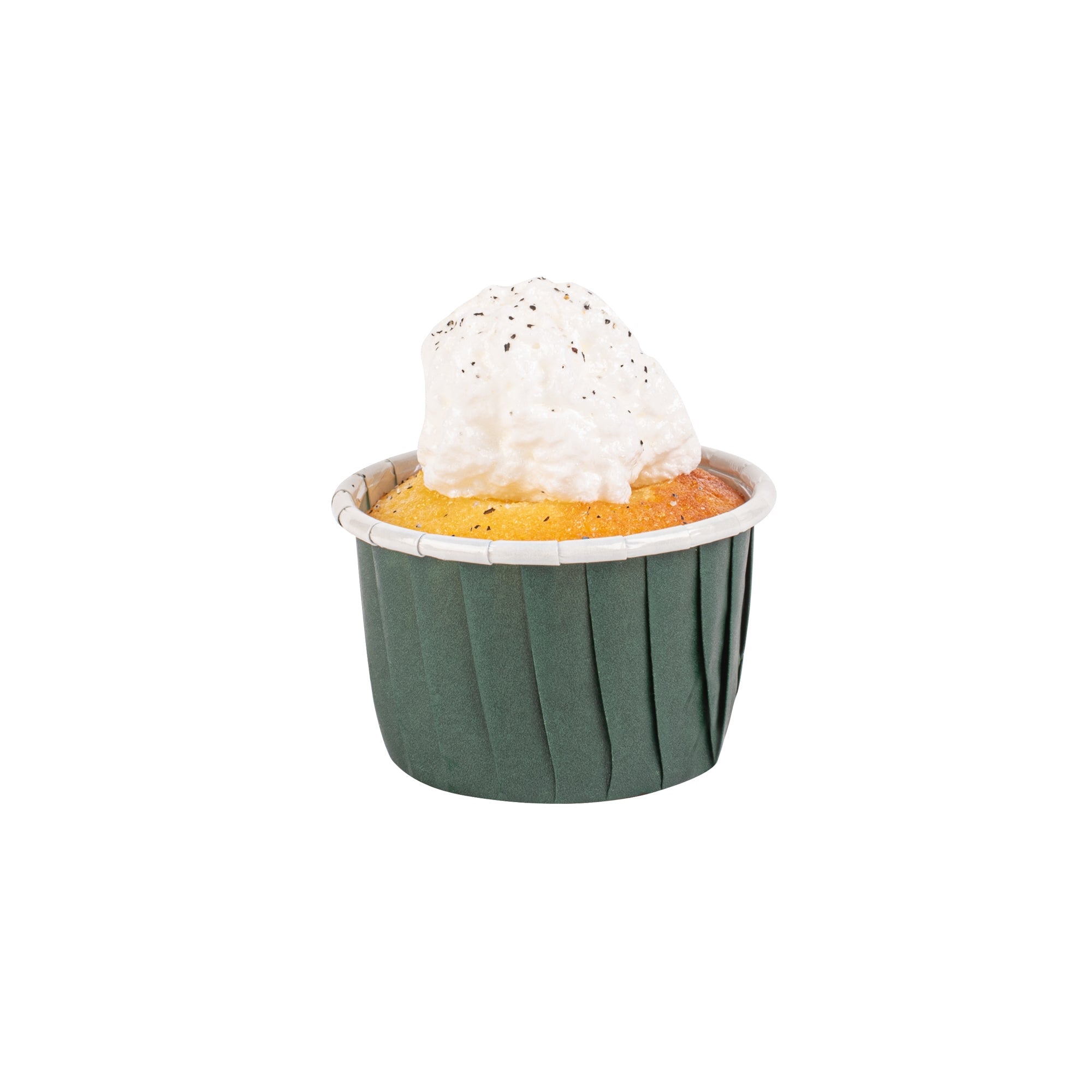 Panificio 2 oz Round Forest Green Paper Medium Baking Cup - Pleated - 2 1/4" x 2 1/4" x 1 1/2" - 200 count box