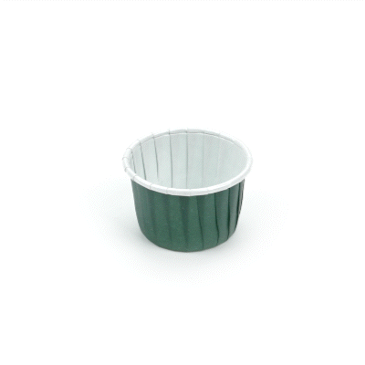 Panificio 2 oz Round Forest Green Paper Medium Baking Cup - Pleated - 2 1/4" x 2 1/4" x 1 1/2" - 200 count box