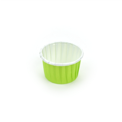 Panificio 2 oz Round Eco Green Paper Medium Baking Cup - Pleated - 2 1/4" x 2 1/4" x 1 1/2" - 200 count box