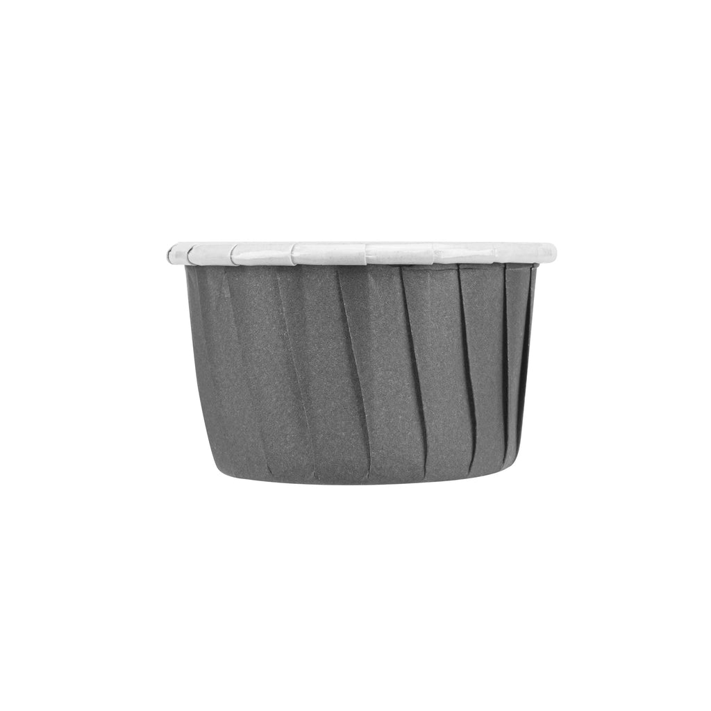 Panificio 2 oz Round Gray Paper Medium Baking Cup - Pleated - 2 1/4" x 2 1/4" x 1 1/2" - 200 count box