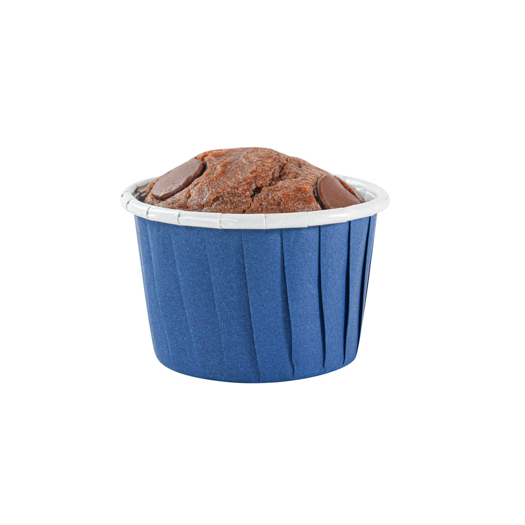 Panificio 2 oz Round Midnight Blue Paper Medium Baking Cup - Pleated - 2 1/4" x 2 1/4" x 1 1/2" - 200 count box