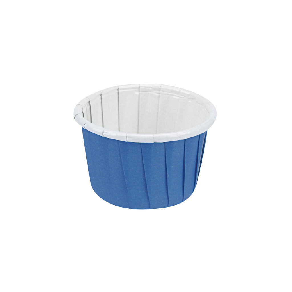Panificio 2 oz Round Midnight Blue Paper Medium Baking Cup - Pleated - 2 1/4" x 2 1/4" x 1 1/2" - 200 count box
