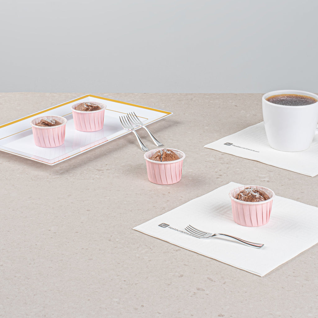 Panificio 2 oz Round Pink Paper Medium Baking Cup - Pleated - 2 1/4" x 2 1/4" x 1 1/2" - 200 count box