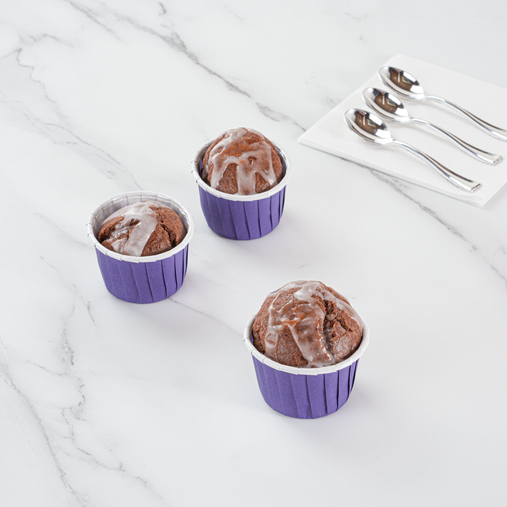 Panificio 2 oz Round Purple Paper Medium Baking Cup - Pleated - 2 1/4" x 2 1/4" x 1 1/2" - 200 count box