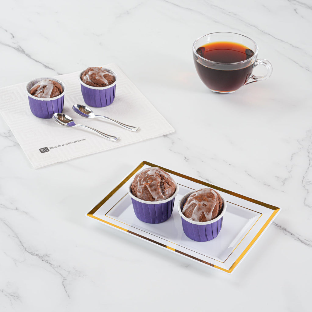 Panificio 2 oz Round Purple Paper Medium Baking Cup - Pleated - 2 1/4" x 2 1/4" x 1 1/2" - 200 count box