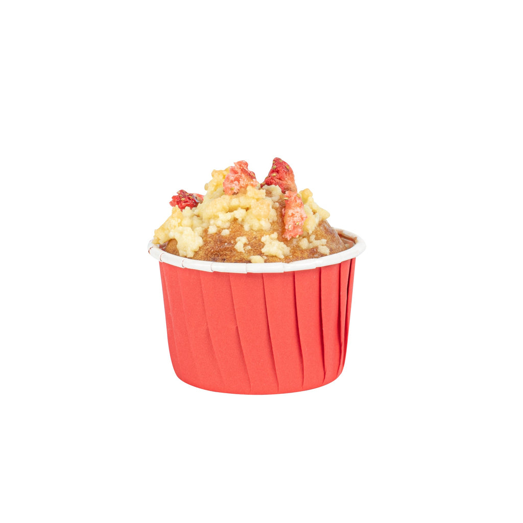 Panificio 2 oz Round Red Paper Medium Baking Cup - Pleated - 2 1/4" x 2 1/4" x 1 1/2" - 200 count box