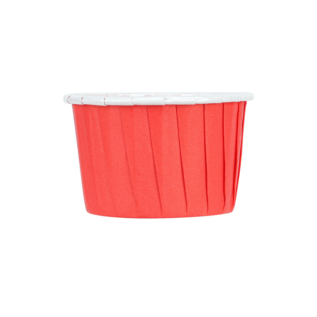 Panificio 2 oz Round Red Paper Medium Baking Cup - Pleated - 2 1/4" x 2 1/4" x 1 1/2" - 200 count box