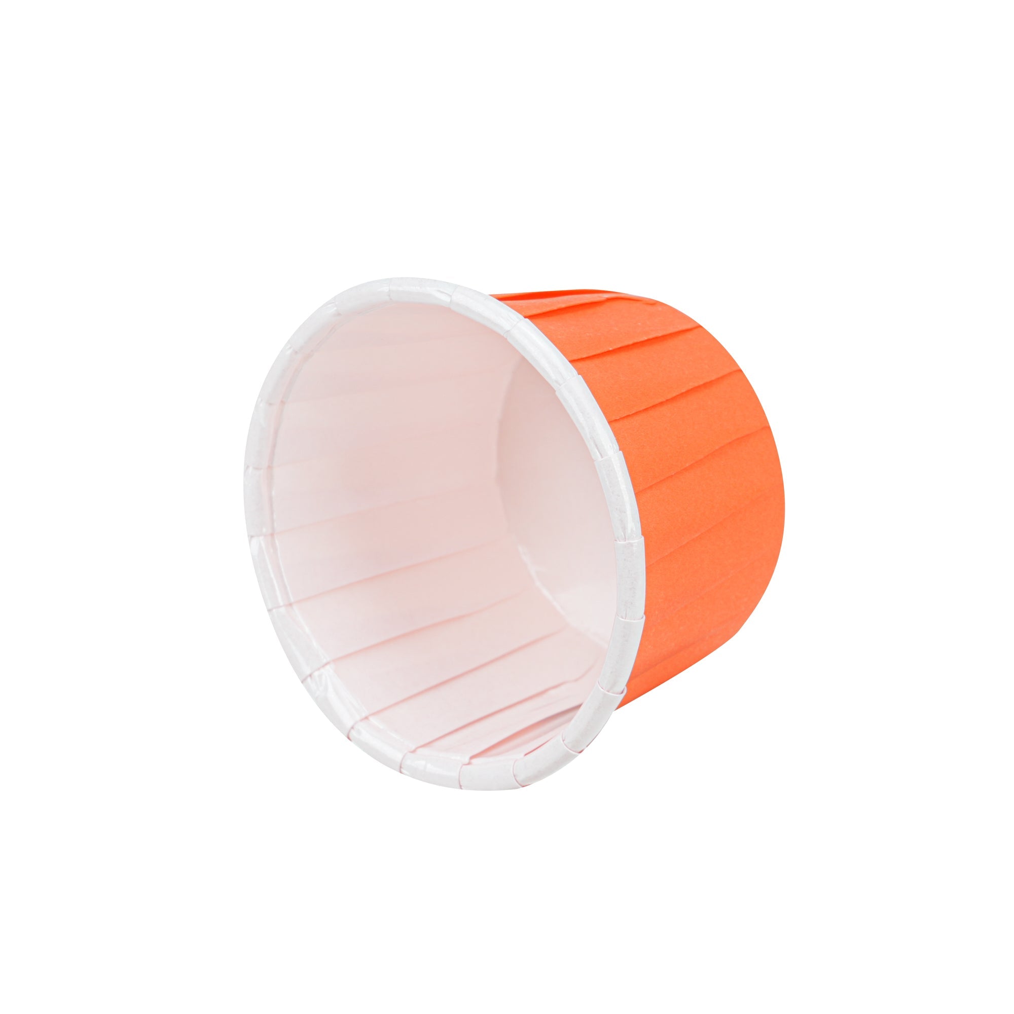 Panificio 2 oz Round Tangerine Orange Paper Medium Baking Cup - Pleated - 2 1/4" x 2 1/4" x 1 1/2" - 200 count box