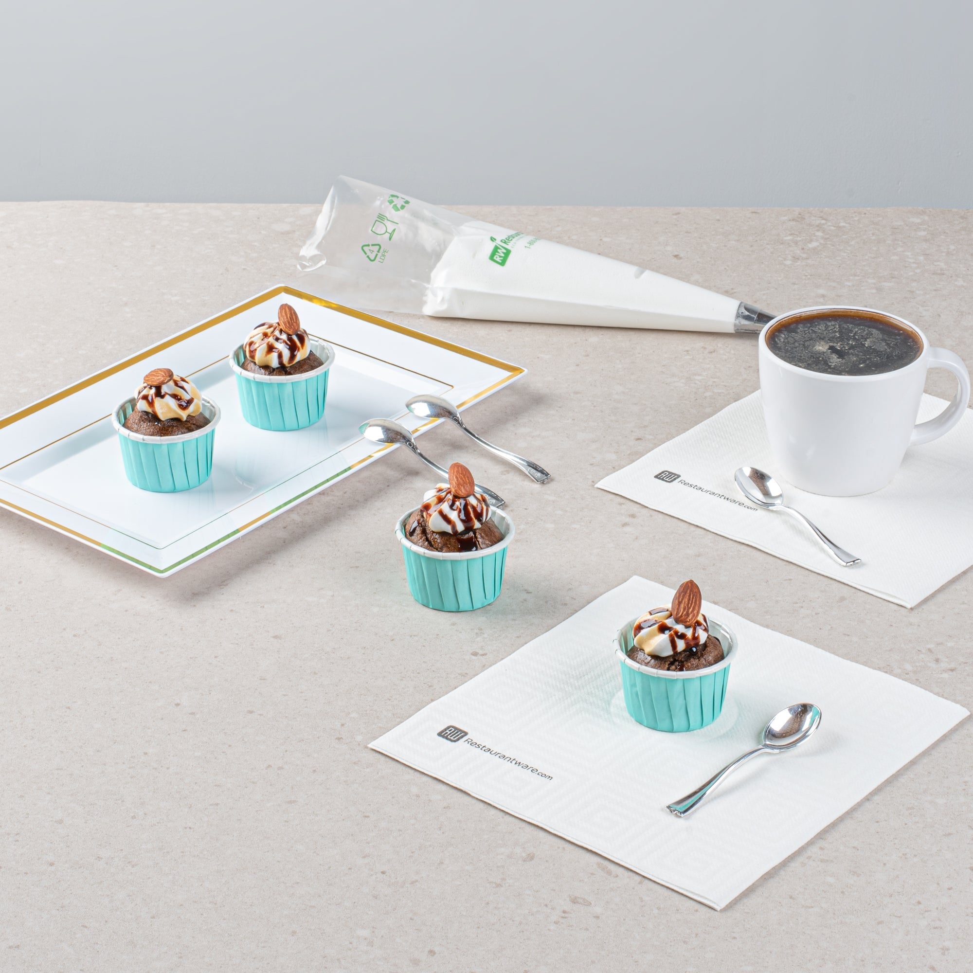 Panificio 2 oz Round Turquoise Paper Medium Baking Cup - Pleated - 2 1/4" x 2 1/4" x 1 1/2" - 200 count box