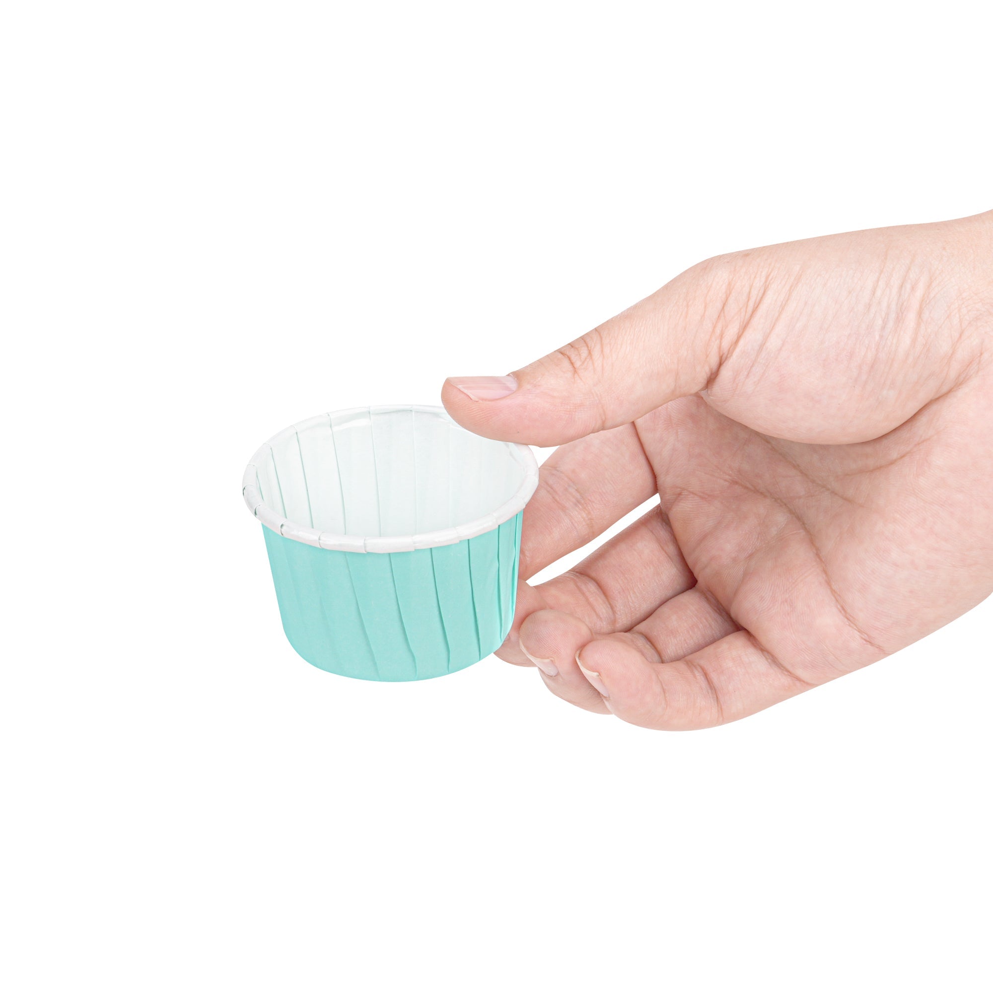 Panificio 2 oz Round Turquoise Paper Medium Baking Cup - Pleated - 2 1/4" x 2 1/4" x 1 1/2" - 200 count box