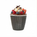 Panificio 4 oz Round Black Paper Tall Baking Cup - Pleated - 3" x 3" x 2 3/4" - 200 count box
