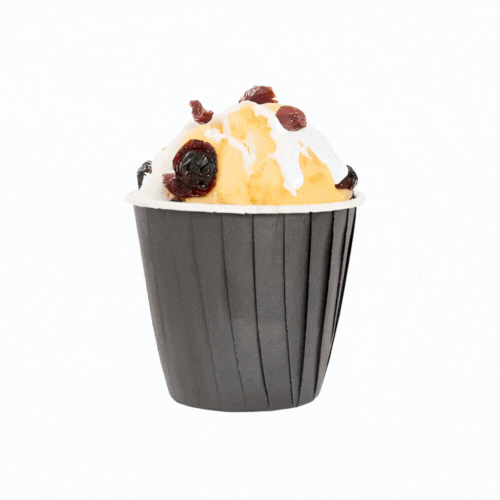 Panificio 4 oz Round Black Paper Tall Baking Cup - Pleated - 3" x 3" x 2 3/4" - 200 count box