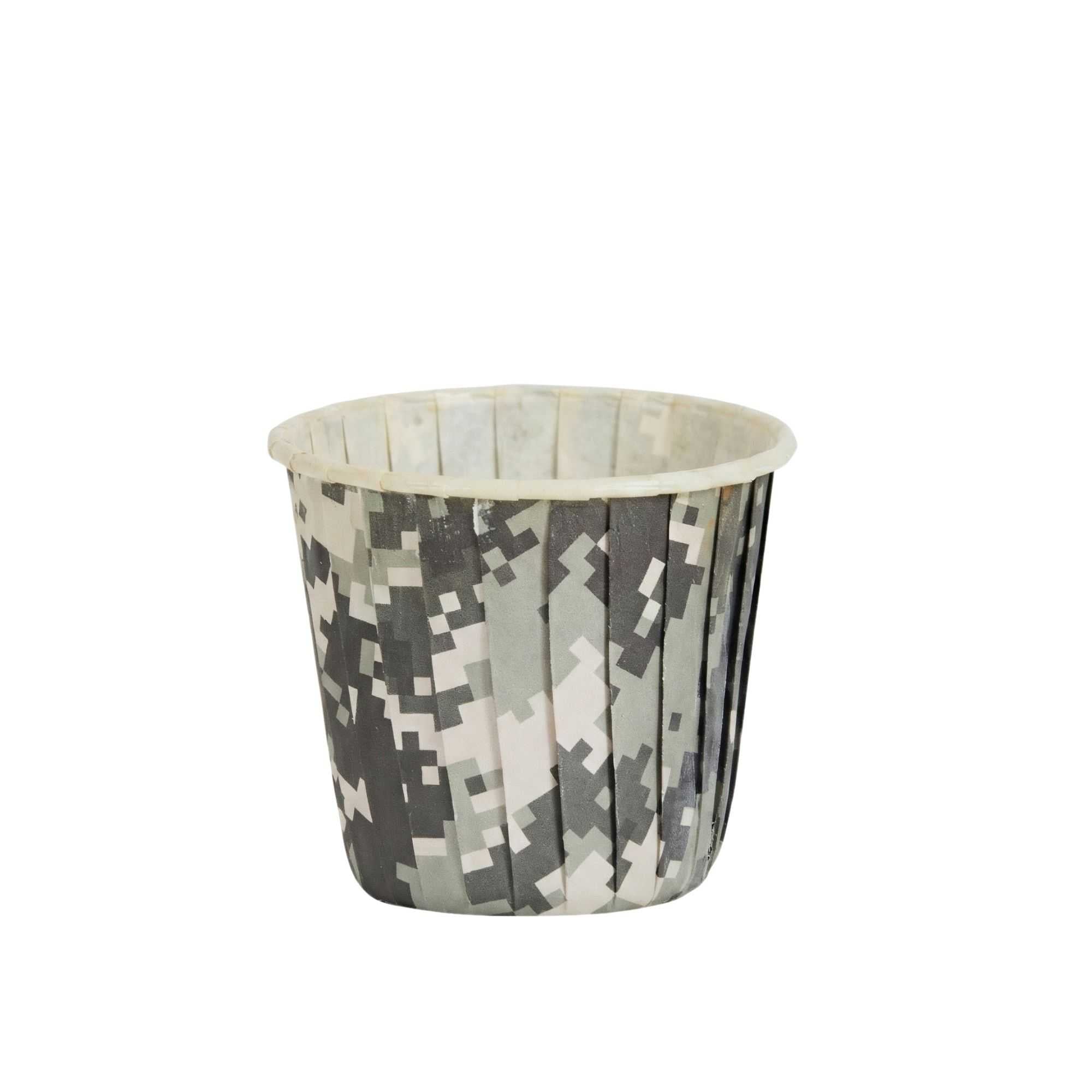 Panificio 4 oz Round Camouflage Paper Tall Baking Cup - Pleated - 3" x 3" x 2 3/4" - 200 count box
