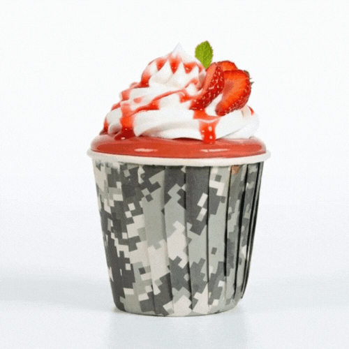 Panificio 4 oz Round Camouflage Paper Tall Baking Cup - Pleated - 3" x 3" x 2 3/4" - 200 count box