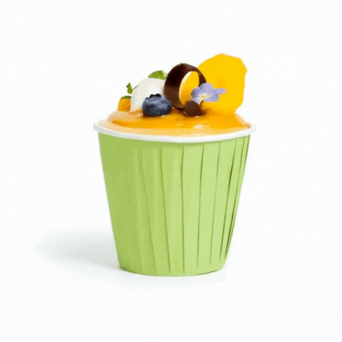 Panificio 4 oz Round Eco Green Paper Tall Baking Cup - Pleated - 3" x 3" x 2 3/4" - 200 count box