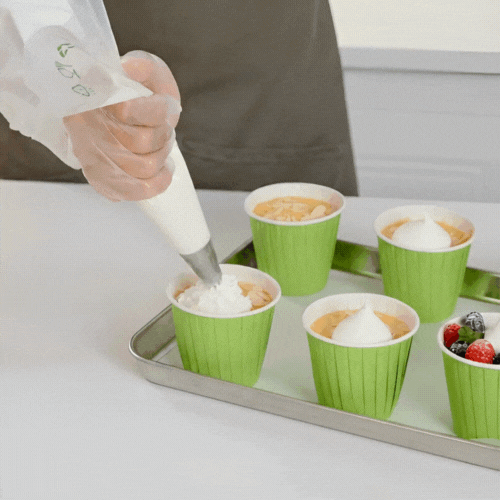 Panificio 4 oz Round Eco Green Paper Tall Baking Cup - Pleated - 3" x 3" x 2 3/4" - 200 count box