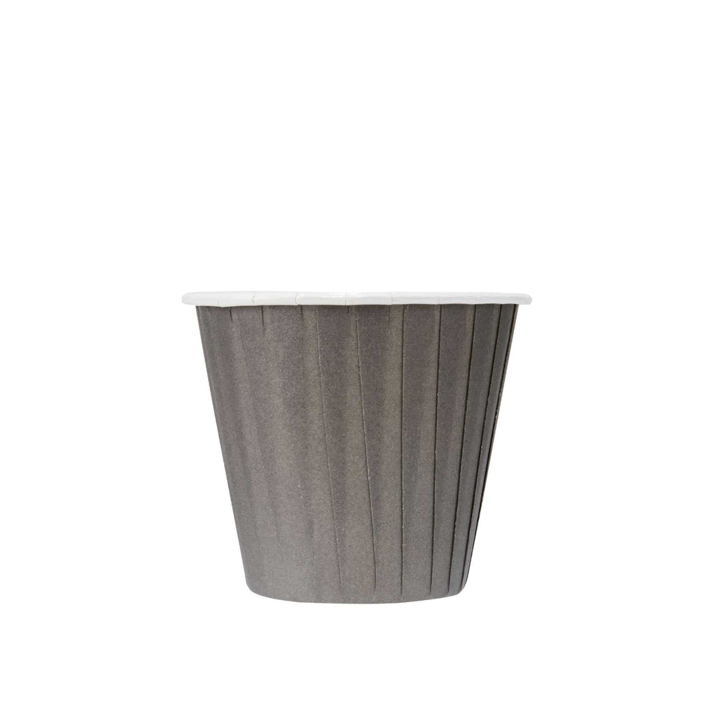 Panificio 4 oz Round Gray Paper Tall Baking Cup - Pleated - 3" x 3" x 2 3/4" - 200 count box