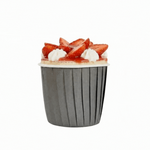 Panificio 4 oz Round Gray Paper Tall Baking Cup - Pleated - 3" x 3" x 2 3/4" - 200 count box