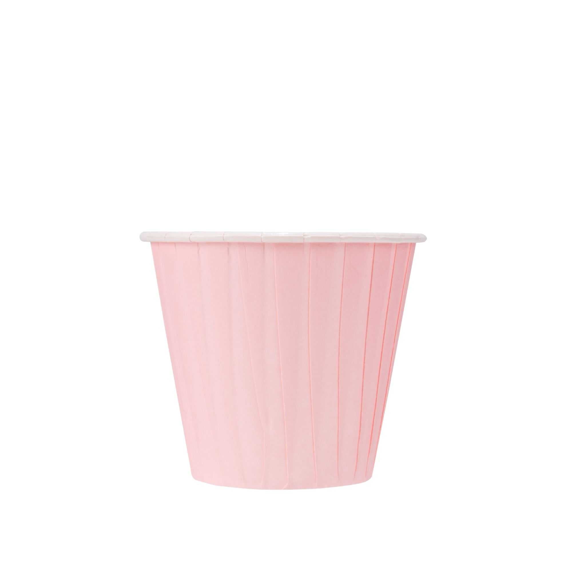 Panificio 4 oz Round Pink Paper Tall Baking Cup - Pleated - 3" x 3" x 2 3/4" - 200 count box
