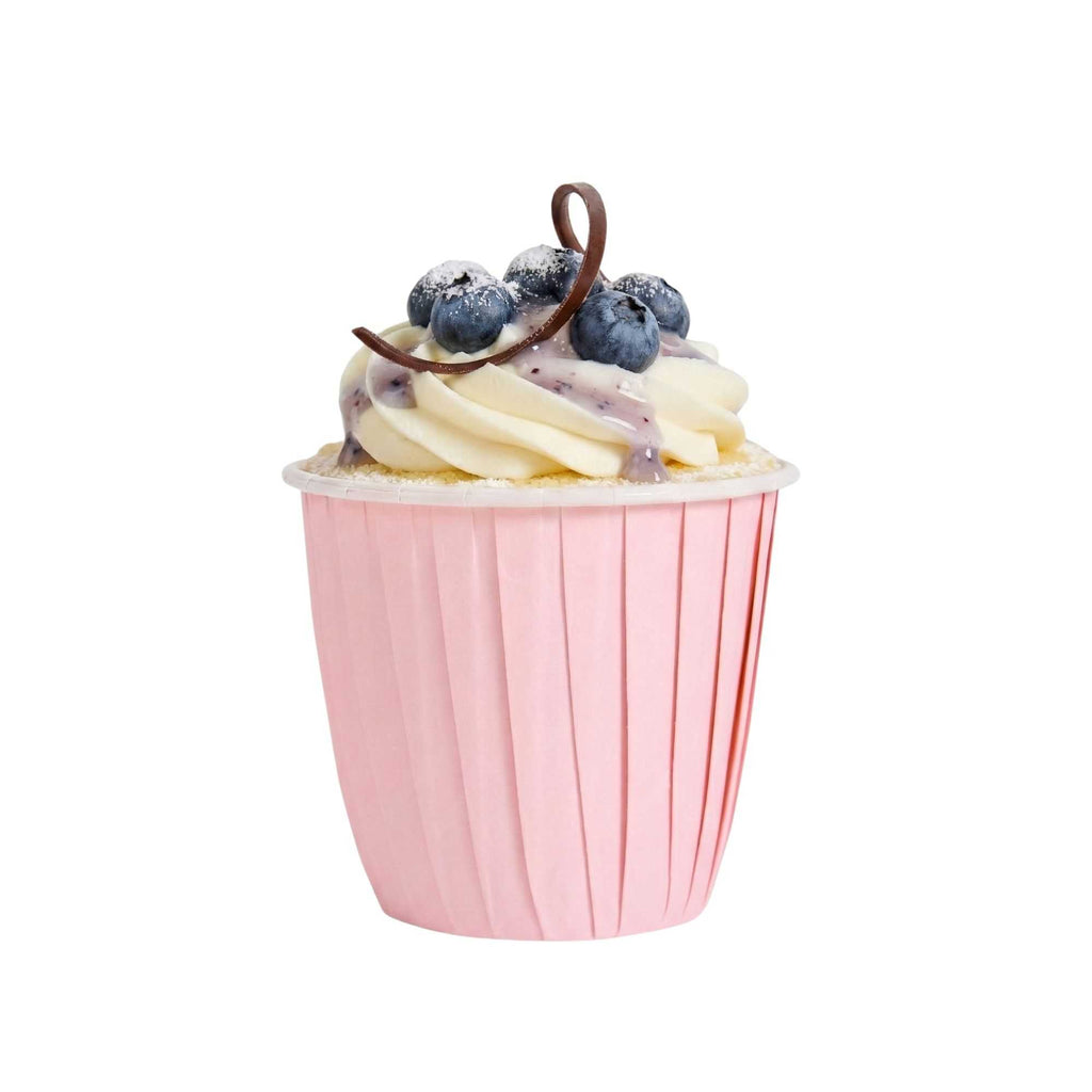 Panificio 4 oz Round Pink Paper Tall Baking Cup - Pleated - 3" x 3" x 2 3/4" - 200 count box