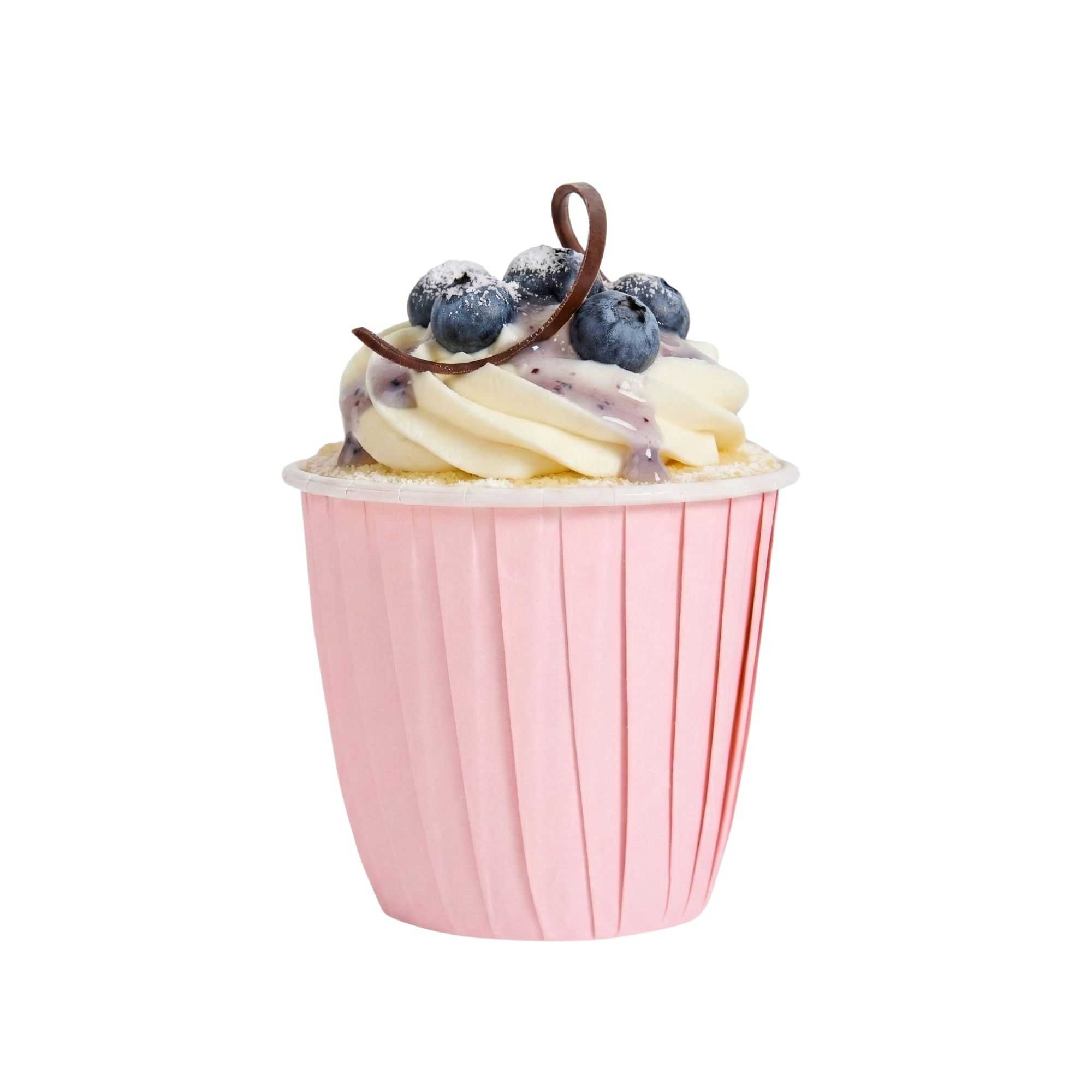 Panificio 4 oz Round Pink Paper Tall Baking Cup - Pleated - 3" x 3" x 2 3/4" - 200 count box