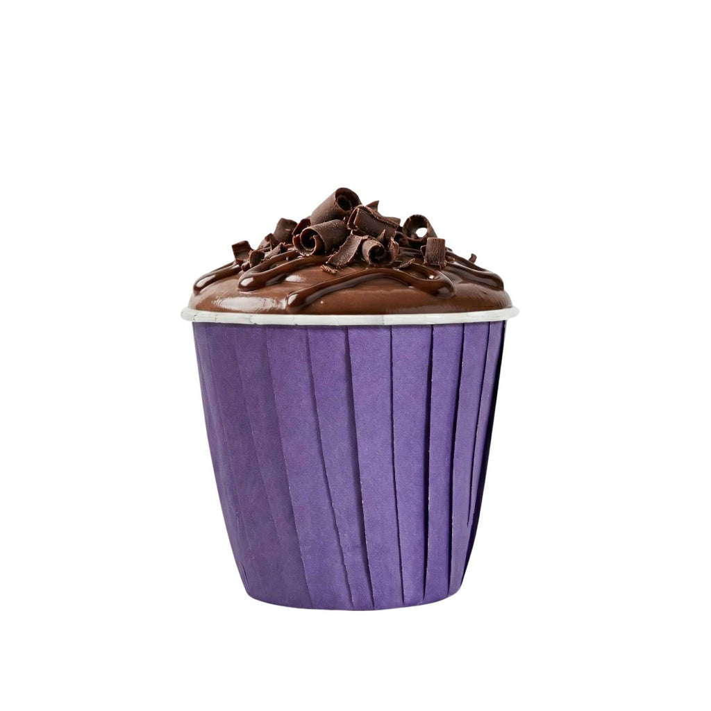 Panificio 4 oz Round Purple Paper Tall Baking Cup - Pleated - 3" x 3" x 2 3/4" - 200 count box