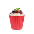 Panificio 4 oz Round Red Paper Tall Baking Cup - Pleated - 3" x 3" x 2 3/4" - 200 count box