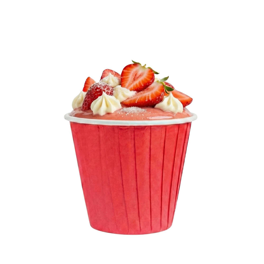 Panificio 4 oz Round Red Paper Tall Baking Cup - Pleated - 3" x 3" x 2 3/4" - 200 count box