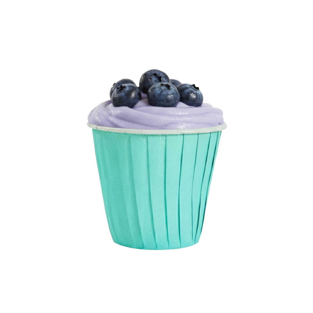 Panificio 4 oz Round Turquoise Paper Tall Baking Cup - Pleated - 3" x 3" x 2 3/4" - 200 count box