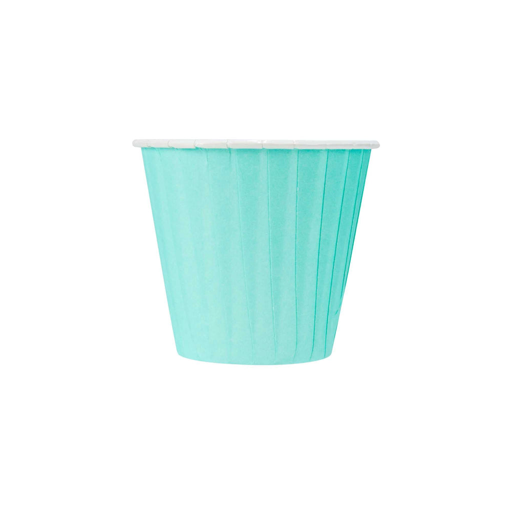 Panificio 4 oz Round Turquoise Paper Tall Baking Cup - Pleated - 3" x 3" x 2 3/4" - 200 count box