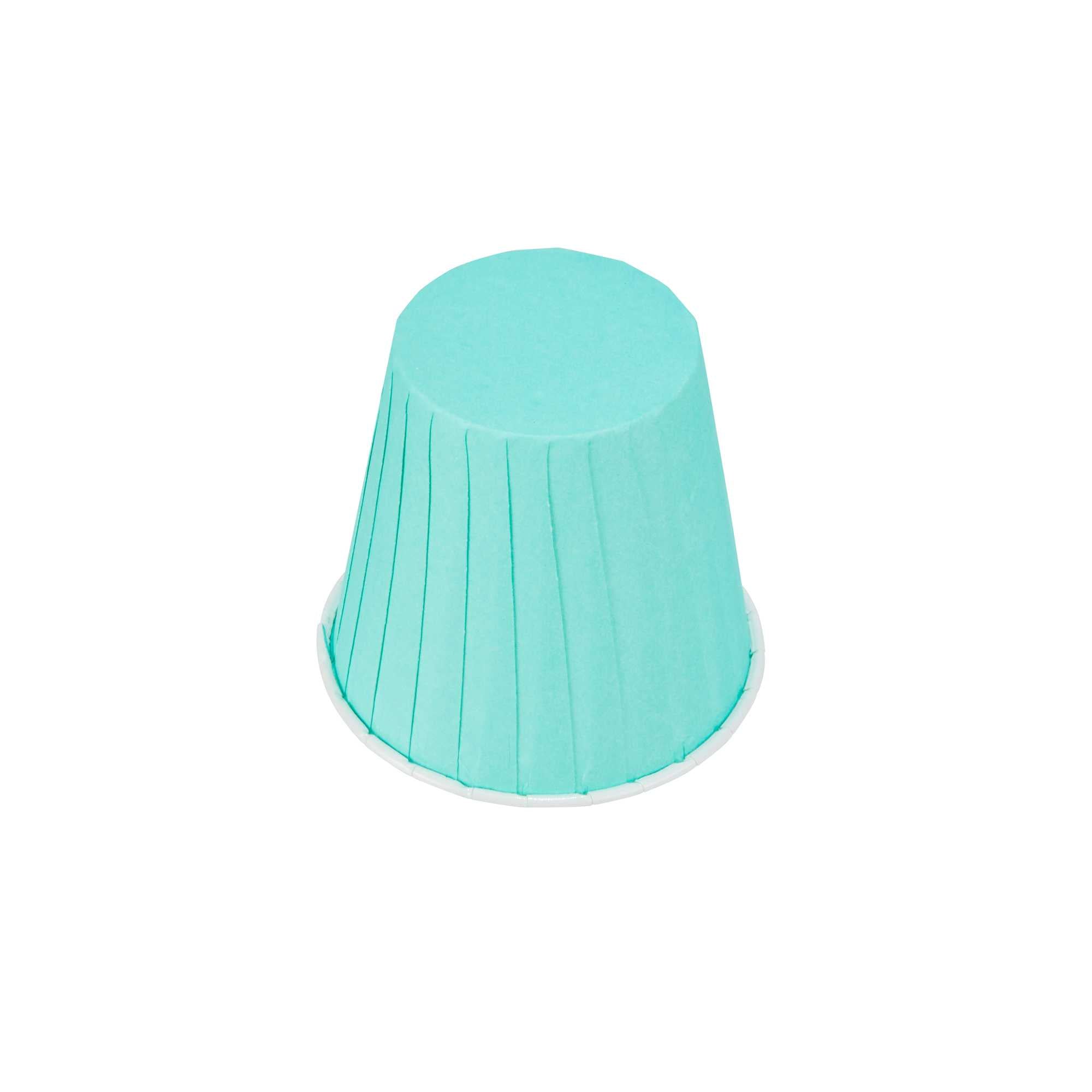 Panificio 4 oz Round Turquoise Paper Tall Baking Cup - Pleated - 3" x 3" x 2 3/4" - 200 count box