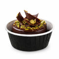 Panificio 5 oz Round Black Paper Large Baking Cup - Pleated - 3 3/4" x 3 3/4" x 1 1/2" - 200 count box