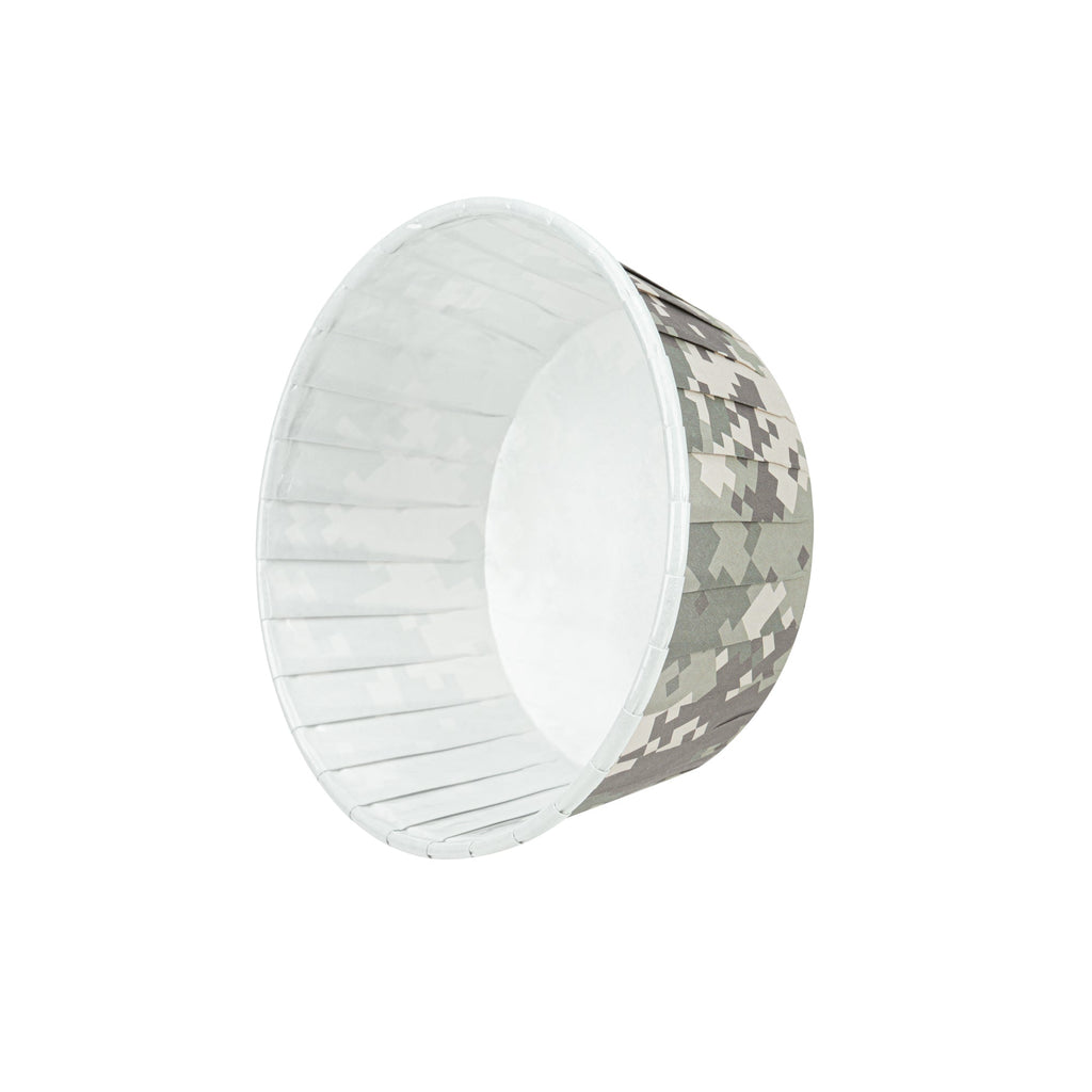 Panificio 5 oz Round Camouflage Paper Large Baking Cup - Pleated - 3 3/4" x 3 3/4" x 1 1/2" - 200 count box
