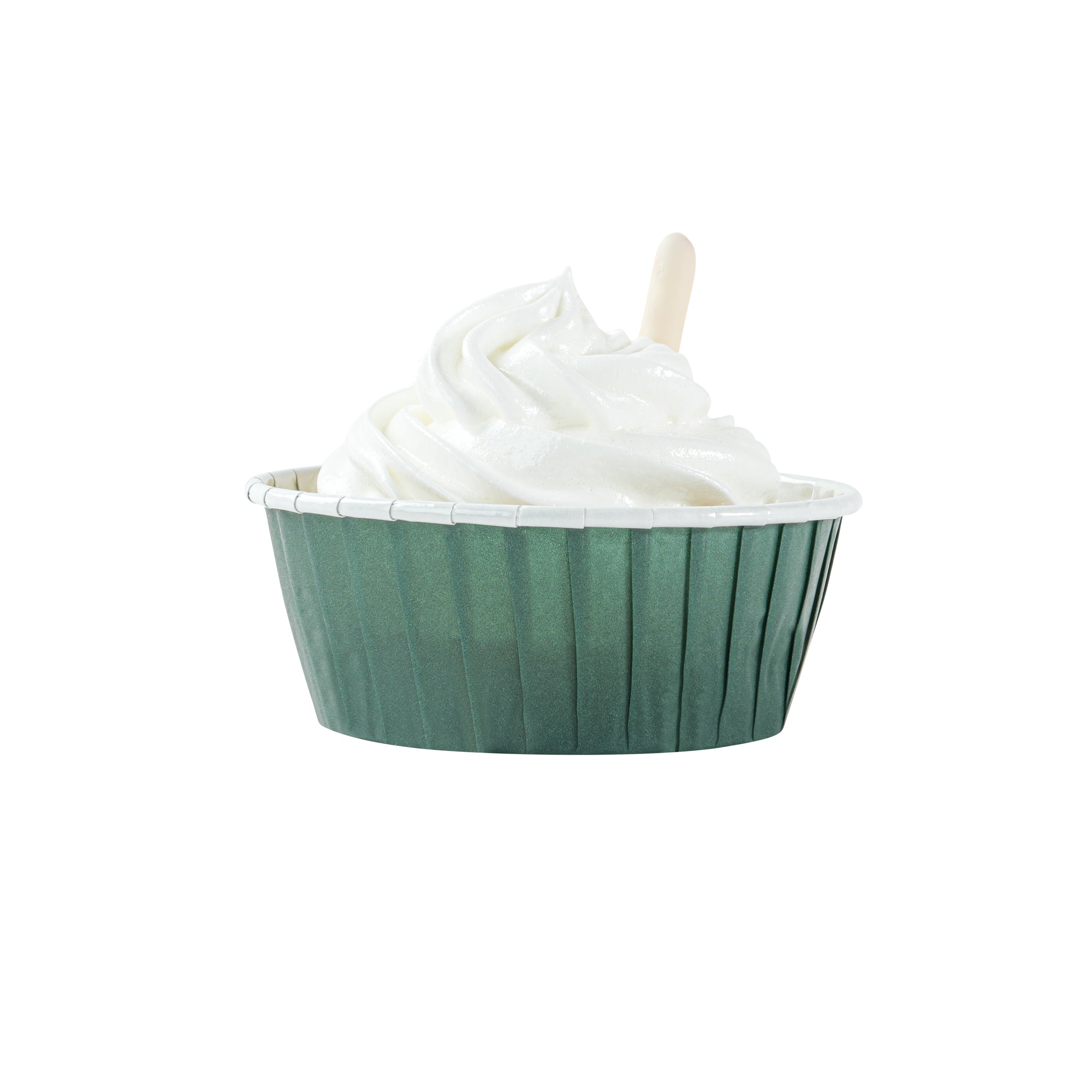 Panificio 5 oz Round Forest Green Paper Large Baking Cup - Pleated - 3 3/4" x 3 3/4" x 1 1/2" - 200 count box