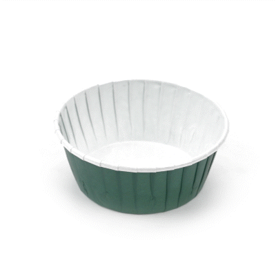 Panificio 5 oz Round Forest Green Paper Large Baking Cup - Pleated - 3 3/4" x 3 3/4" x 1 1/2" - 200 count box