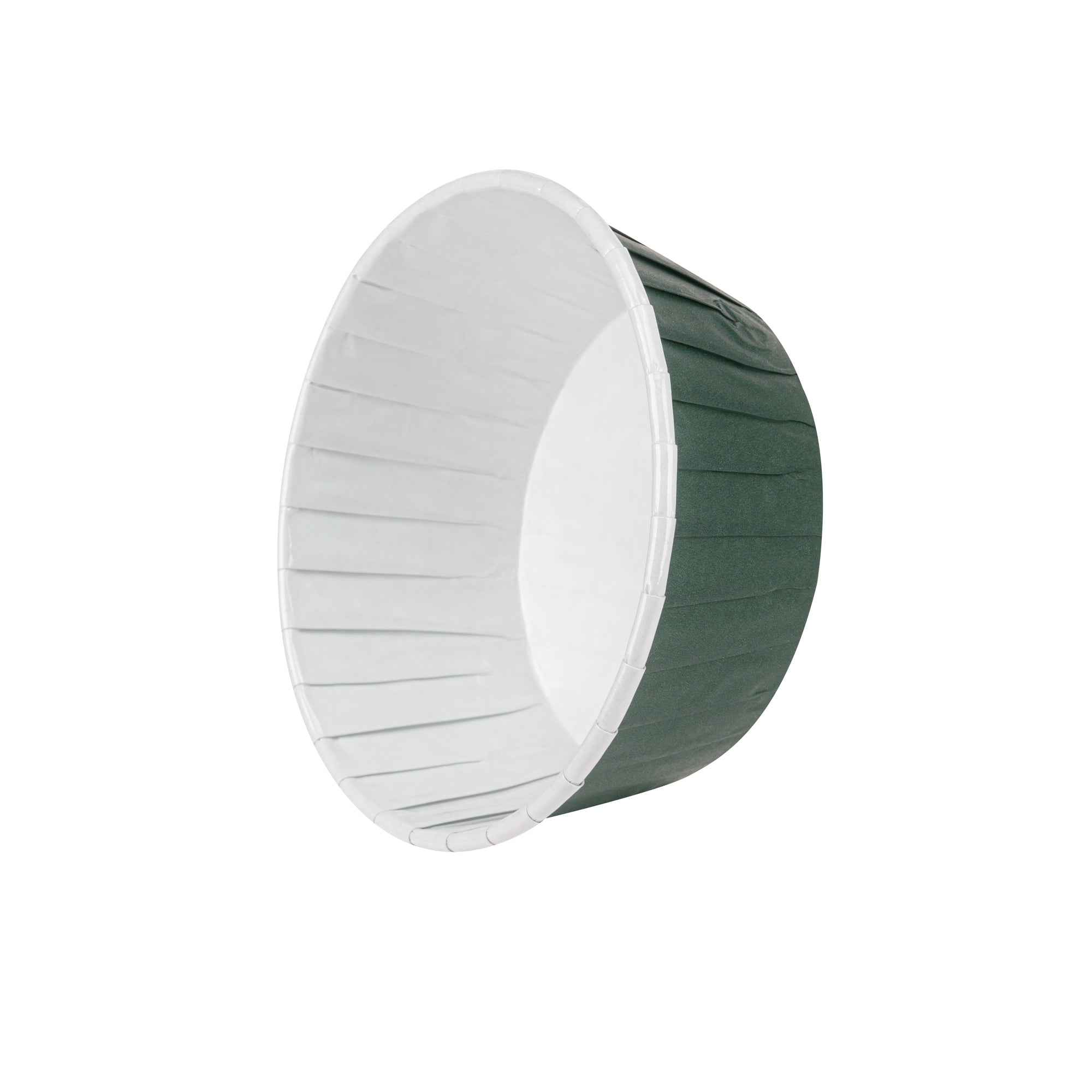 Panificio 5 oz Round Forest Green Paper Large Baking Cup - Pleated - 3 3/4" x 3 3/4" x 1 1/2" - 200 count box